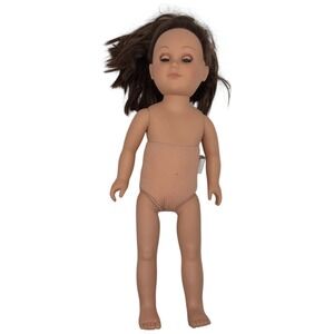 18" CITITOY Girl Doll Brown‎ Hair Freckles Sleep Eyes TLC Used